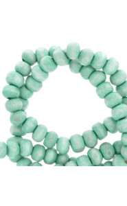Make jewelry with a "Nature look" with these Wooden beads round 4mm Light turquoise, combine them with other nature products such as leather and coconut beads and make the nicest combinations